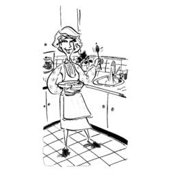 Dibujo para colorear: Cocinero / Cocinera (Ocupaciones) #91782 - Dibujos para Colorear e Imprimir Gratis