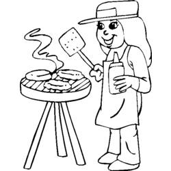 Dibujo para colorear: Cocinero / Cocinera (Ocupaciones) #92032 - Dibujos para Colorear e Imprimir Gratis