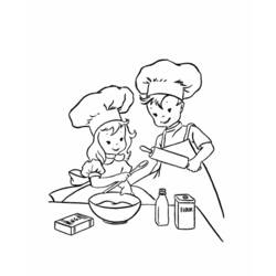 Dibujo para colorear: Cocinero / Cocinera (Ocupaciones) #92074 - Dibujos para colorear