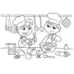 Dibujo para colorear: Cocinero / Cocinera (Ocupaciones) #92082 - Dibujos para colorear
