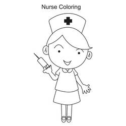 Dibujo para colorear: Enfermera (Ocupaciones) #170392 - Dibujos para Colorear e Imprimir Gratis