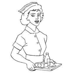 Dibujo para colorear: Enfermera (Ocupaciones) #170398 - Dibujos para Colorear e Imprimir Gratis