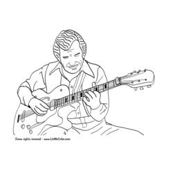 Dibujo para colorear: Guitarrista (Ocupaciones) #98058 - Dibujos para colorear