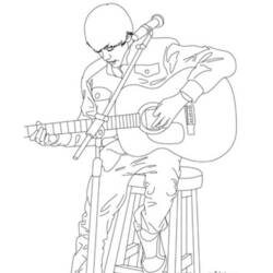 Dibujo para colorear: Guitarrista (Ocupaciones) #98060 - Dibujos para colorear