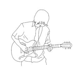 Dibujo para colorear: Guitarrista (Ocupaciones) #98065 - Dibujos para colorear