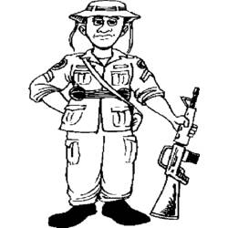 Dibujo para colorear: Militar (Ocupaciones) #102194 - Dibujos para colorear