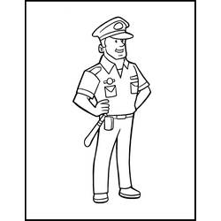 Dibujo para colorear: Oficial de policia (Ocupaciones) #105362 - Dibujos para colorear