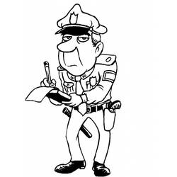 Dibujo para colorear: Oficial de policia (Ocupaciones) #105365 - Dibujos para Colorear e Imprimir Gratis