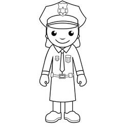 Dibujo para colorear: Oficial de policia (Ocupaciones) #105373 - Dibujos para colorear