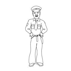 Dibujo para colorear: Oficial de policia (Ocupaciones) #105383 - Dibujos para colorear