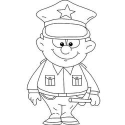Dibujo para colorear: Oficial de policia (Ocupaciones) #105389 - Dibujos para colorear