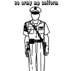 Dibujo para colorear: Oficial de policia (Ocupaciones) #105395 - Dibujos para colorear