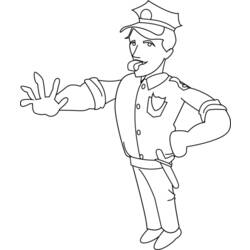 Dibujo para colorear: Oficial de policia (Ocupaciones) #105398 - Dibujos para colorear