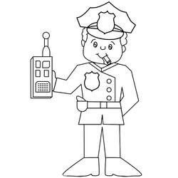 Dibujo para colorear: Oficial de policia (Ocupaciones) #105432 - Dibujos para colorear