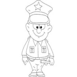 Dibujo para colorear: Oficial de policia (Ocupaciones) #105484 - Dibujos para Colorear e Imprimir Gratis