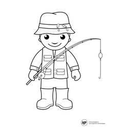 Dibujo para colorear: Pescador (Ocupaciones) #103953 - Dibujos para colorear