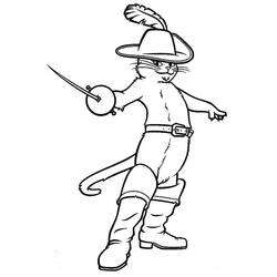 Dibujo para colorear: El Gato con Botas (Películas de Animación) #170643 - Dibujos para Colorear e Imprimir Gratis