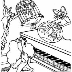Dibujo Lady y the Tramp (Películas de Animación) #133250 para imprimir y colorear