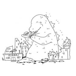 Dibujo para colorear: Godzilla (Películas y Series de TV) #173068 - Dibujos para Colorear e Imprimir Gratis
