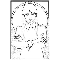 Dibujo para colorear: Merlina Addams (Películas y Series de TV) #189737 - Dibujos para Colorear e Imprimir Gratis