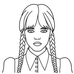 Dibujos para colorear: Merlina Addams - Dibujos para Colorear e Imprimir Gratis