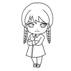 Dibujo para colorear: Merlina Addams (Películas y Series de TV) #189740 - Dibujos para Colorear e Imprimir Gratis