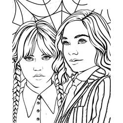 Dibujo para colorear: Merlina Addams (Películas y Series de TV) #189741 - Dibujos para Colorear e Imprimir Gratis