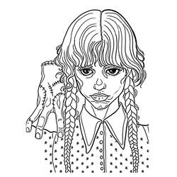 Dibujo para colorear: Merlina Addams (Películas y Series de TV) #189744 - Dibujos para Colorear e Imprimir Gratis