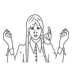 Dibujo para colorear: Merlina Addams (Películas y Series de TV) #189745 - Dibujos para Colorear e Imprimir Gratis
