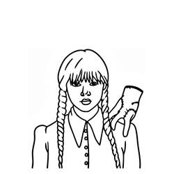Dibujo para colorear: Merlina Addams (Películas y Series de TV) #189748 - Dibujos para Colorear e Imprimir Gratis