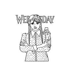 Dibujo para colorear: Merlina Addams (Películas y Series de TV) #189749 - Dibujos para Colorear e Imprimir Gratis