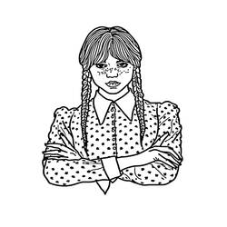 Dibujo para colorear: Merlina Addams (Películas y Series de TV) #189750 - Dibujos para Colorear e Imprimir Gratis