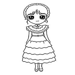 Dibujo para colorear: Merlina Addams (Películas y Series de TV) #189751 - Dibujos para Colorear e Imprimir Gratis