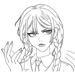 Dibujo para colorear: Merlina Addams (Películas y Series de TV) #214920 - Dibujos para Colorear e Imprimir Gratis