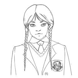 Dibujo para colorear: Merlina Addams (Películas y Series de TV) #214921 - Dibujos para Colorear e Imprimir Gratis