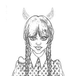Dibujo para colorear: Merlina Addams (Películas y Series de TV) #214925 - Dibujos para Colorear e Imprimir Gratis