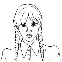 Dibujo para colorear: Merlina Addams (Películas y Series de TV) #214929 - Dibujos para Colorear e Imprimir Gratis