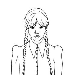 Dibujo para colorear: Merlina Addams (Películas y Series de TV) #214930 - Dibujos para Colorear e Imprimir Gratis