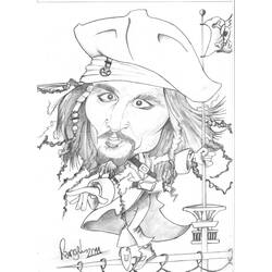 Dibujo para colorear: Johnny Depp (Persona famosa) #123656 - Dibujos para colorear