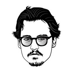 Dibujo para colorear: Johnny Depp (Persona famosa) #123657 - Dibujos para colorear