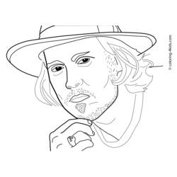 Dibujo para colorear: Johnny Depp (Persona famosa) #123658 - Dibujos para colorear