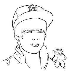 Dibujo para colorear: Justin Bieber (Persona famosa) #122428 - Dibujos para colorear