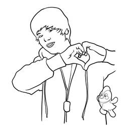 Dibujo para colorear: Justin Bieber (Persona famosa) #122442 - Dibujos para colorear