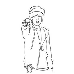Dibujo para colorear: Justin Bieber (Persona famosa) #122443 - Dibujos para colorear