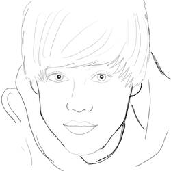 Dibujo para colorear: Justin Bieber (Persona famosa) #122450 - Dibujos para colorear