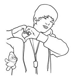 Dibujo para colorear: Justin Bieber (Persona famosa) #122456 - Dibujos para colorear