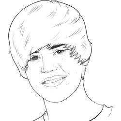 Dibujo para colorear: Justin Bieber (Persona famosa) #122460 - Dibujos para colorear