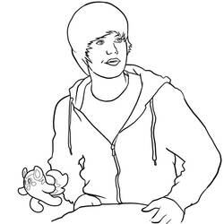 Dibujo para colorear: Justin Bieber (Persona famosa) #122461 - Dibujos para colorear
