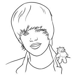 Dibujo para colorear: Justin Bieber (Persona famosa) #122468 - Dibujos para colorear