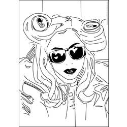 Dibujo para colorear: Lady Gaga (Persona famosa) #123953 - Dibujos para Colorear y Pintar